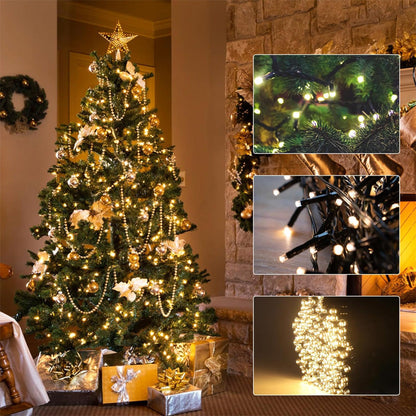 🎄 LED Ring Julgransbelysning med femuddig stjärna 🎄