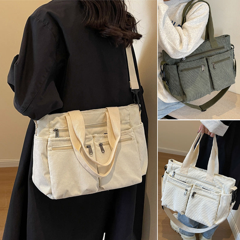 Corduroy stor kapacitet axel Messenger Bag