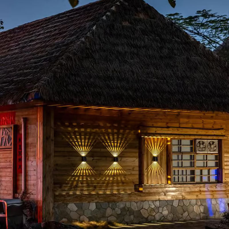 ☀️LED solcellsvägglampa utomhus vattentät