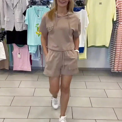 💃Kortärmat hoodie-set