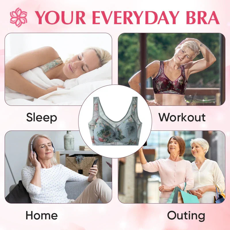 [Rika damkläder] - Ice Silk Lace Everyday Cooling Comfort Bra