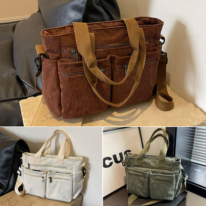Corduroy stor kapacitet axel Messenger Bag