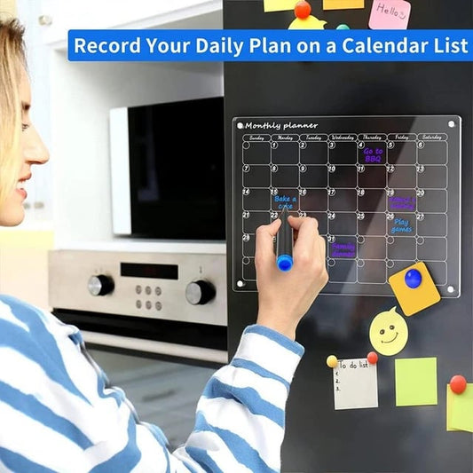 📆Magnetisk planeringskalender för kylskåpet [permanent återanvändbar]
