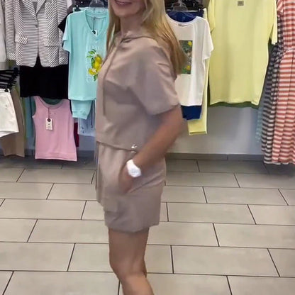 💃Kortärmat hoodie-set