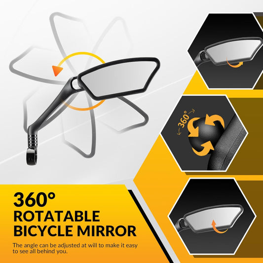 360° roterbar och justerbar backspegel för cykel