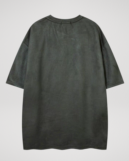 Kortärmad t-shirt med mockamotiv och taggbroderi för män🌵