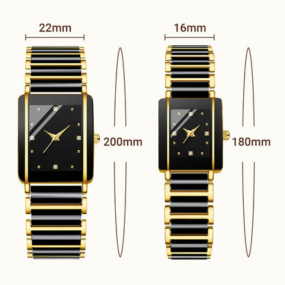 Fashion Ceramic Square Quartz Watch. klocka för par