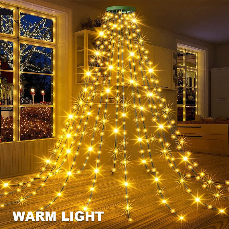 🎄 LED Ring Julgransbelysning med femuddig stjärna 🎄