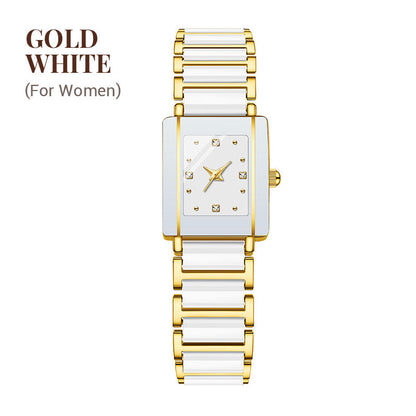 Fashion Ceramic Square Quartz Watch. klocka för par