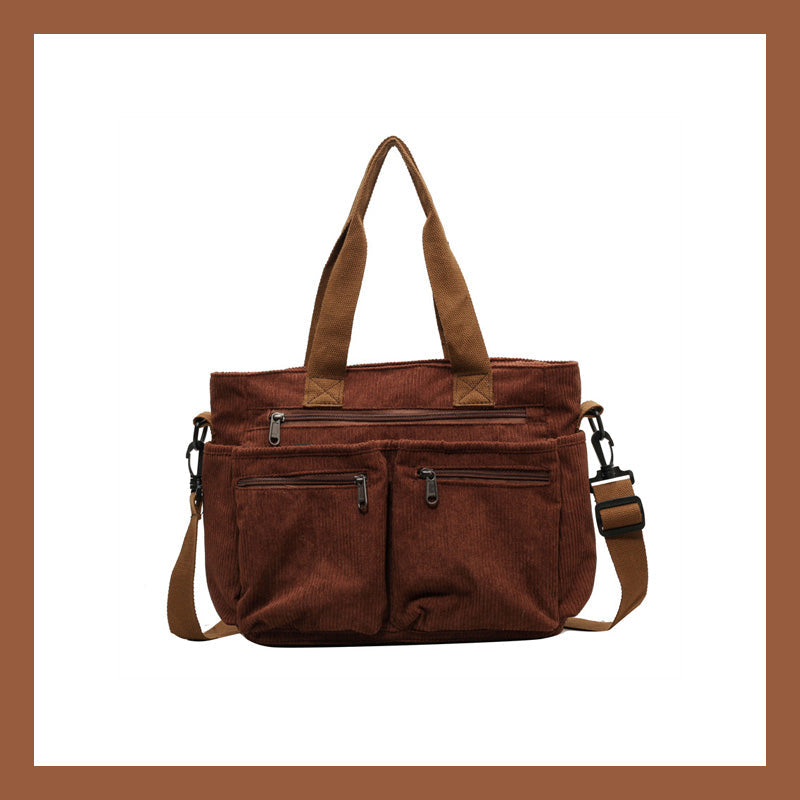 Corduroy stor kapacitet axel Messenger Bag