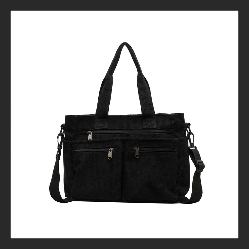Corduroy stor kapacitet axel Messenger Bag