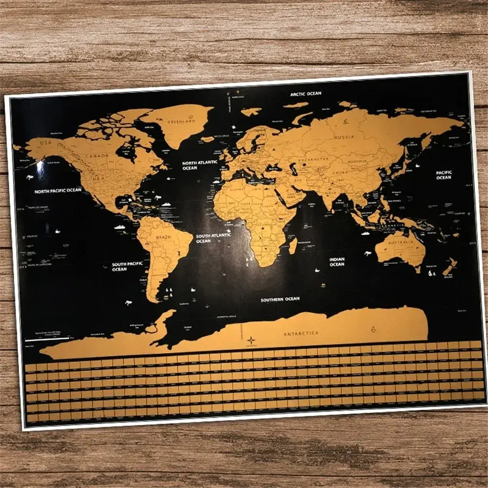 🌍Världskarta Med Skrapskal
