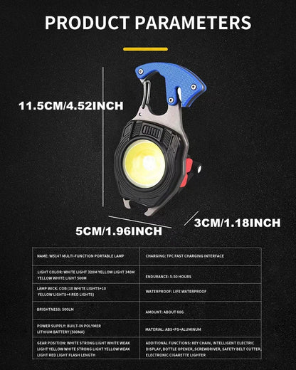 💡2024 New Arrival Upgrade 8 i 1 multifunktionellt bärbart nödljus