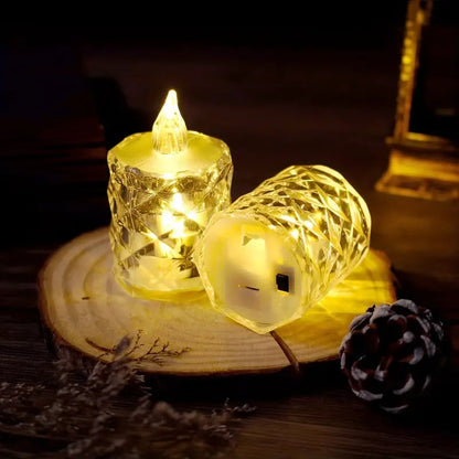 Flamlös ljusuppsättning i kristall