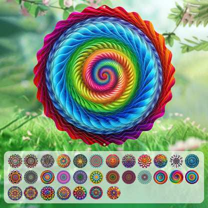 3D färgglada roterande vindspel prydnad