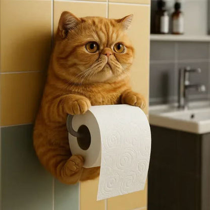 🧻Väggmonterad toalettpappershållare för katt🐾