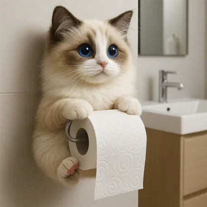 🧻Väggmonterad toalettpappershållare för katt🐾