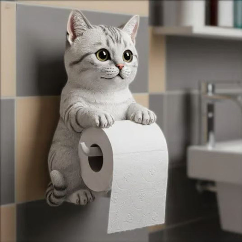 🧻Väggmonterad toalettpappershållare för katt🐾