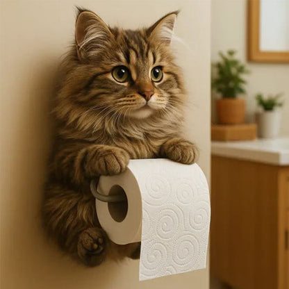 🧻Väggmonterad toalettpappershållare för katt🐾